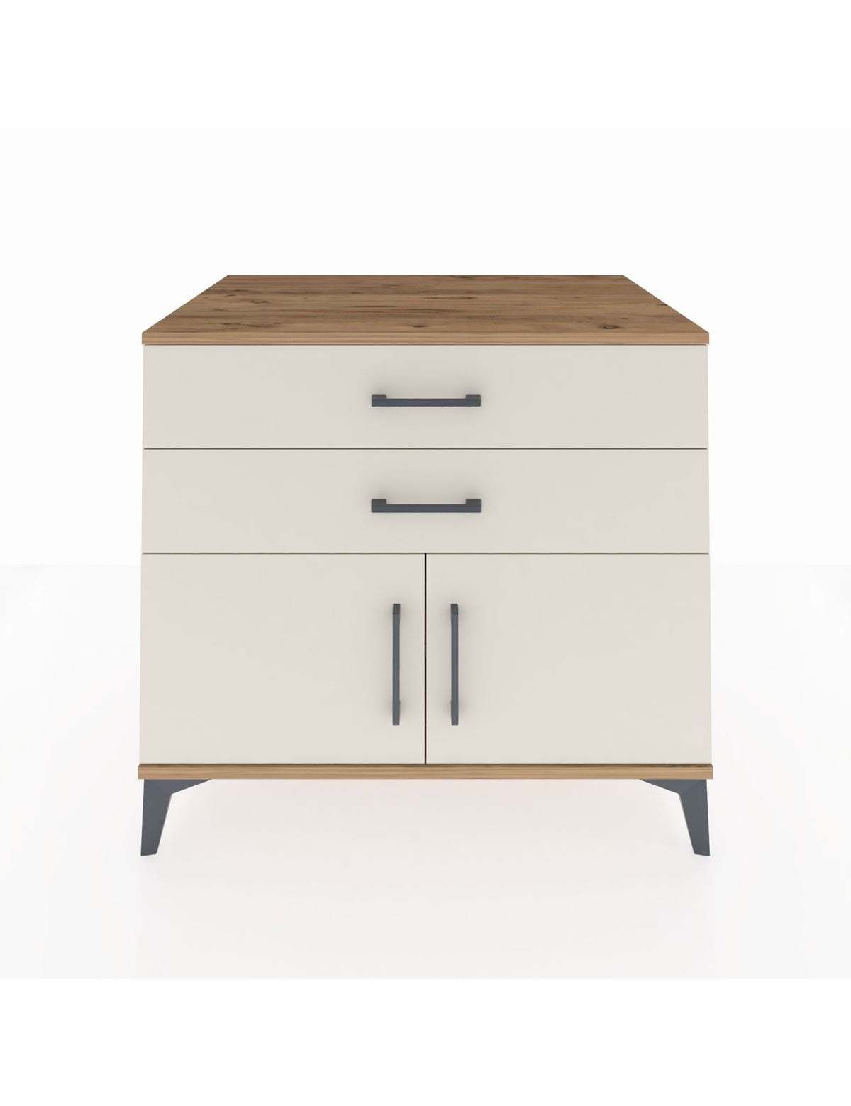 Kronos Şifonyer Tek Raflı 2 Çekmeceli 2 Kapaklı 88x59x80 Çam-Aytaşı