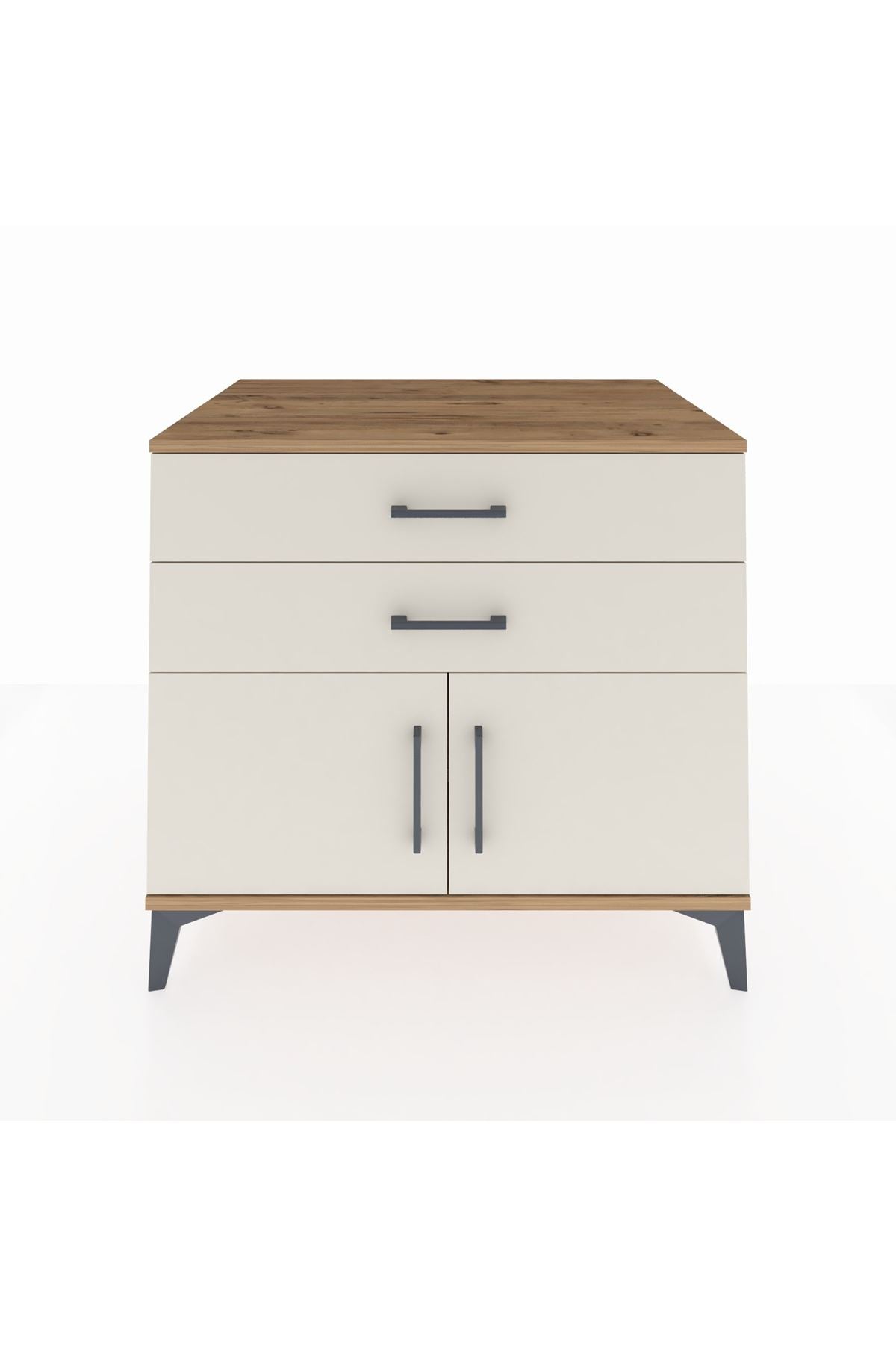 Kronos Şifonyer Tek Raflı 2 Çekmeceli 2 Kapaklı 88x59x80 Çam-Aytaşı