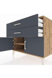 Kronos Şifonyer Tek Raflı 2 Çekmeceli 2 Kapaklı 88x59x80 - S69M026V8C