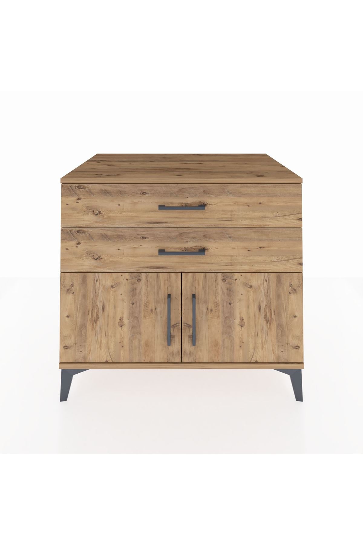 Kronos Şifonyer Tek Raflı 2 Çekmeceli 2 Kapaklı 88x59x80 Çam-Çam