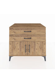 Kronos Şifonyer Tek Raflı 2 Çekmeceli 2 Kapaklı 88x59x80 Çam-Çam