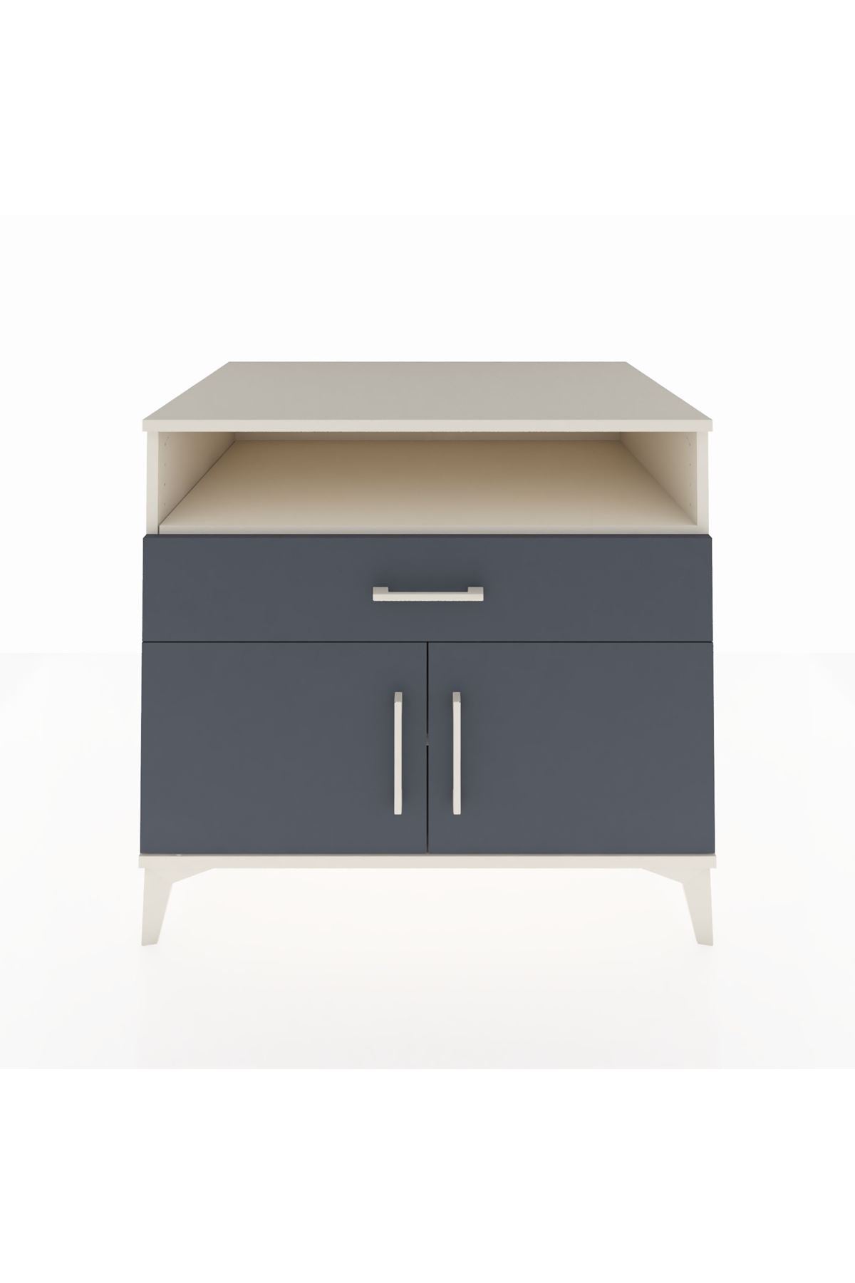 Kronos Şifonyer 2 Raflı Tek Çekmeceli 2 Kapaklı 88x59x80 Aytaşı-Antrasit