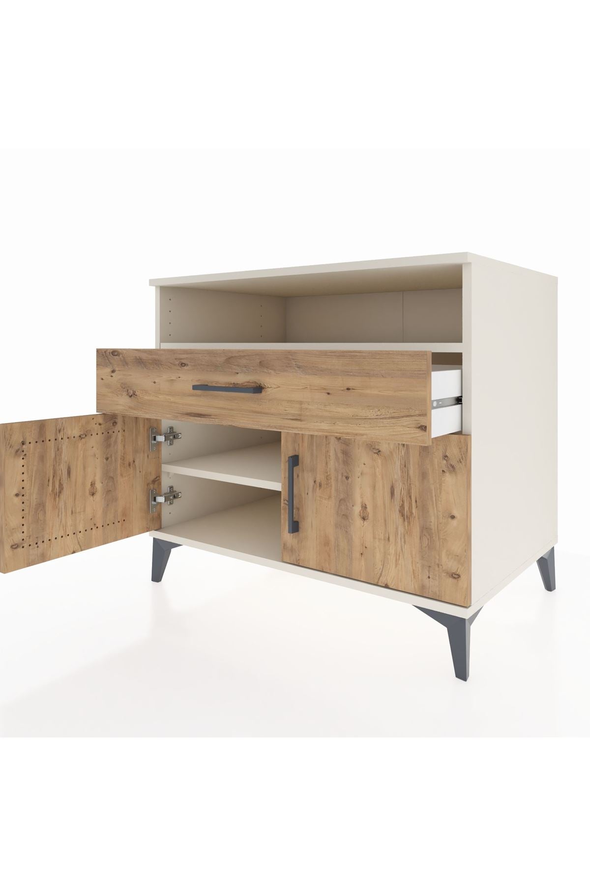 Kronos Şifonyer 2 Raflı Tek Çekmeceli 2 Kapaklı 88x59x80 Aytaşı-Çam