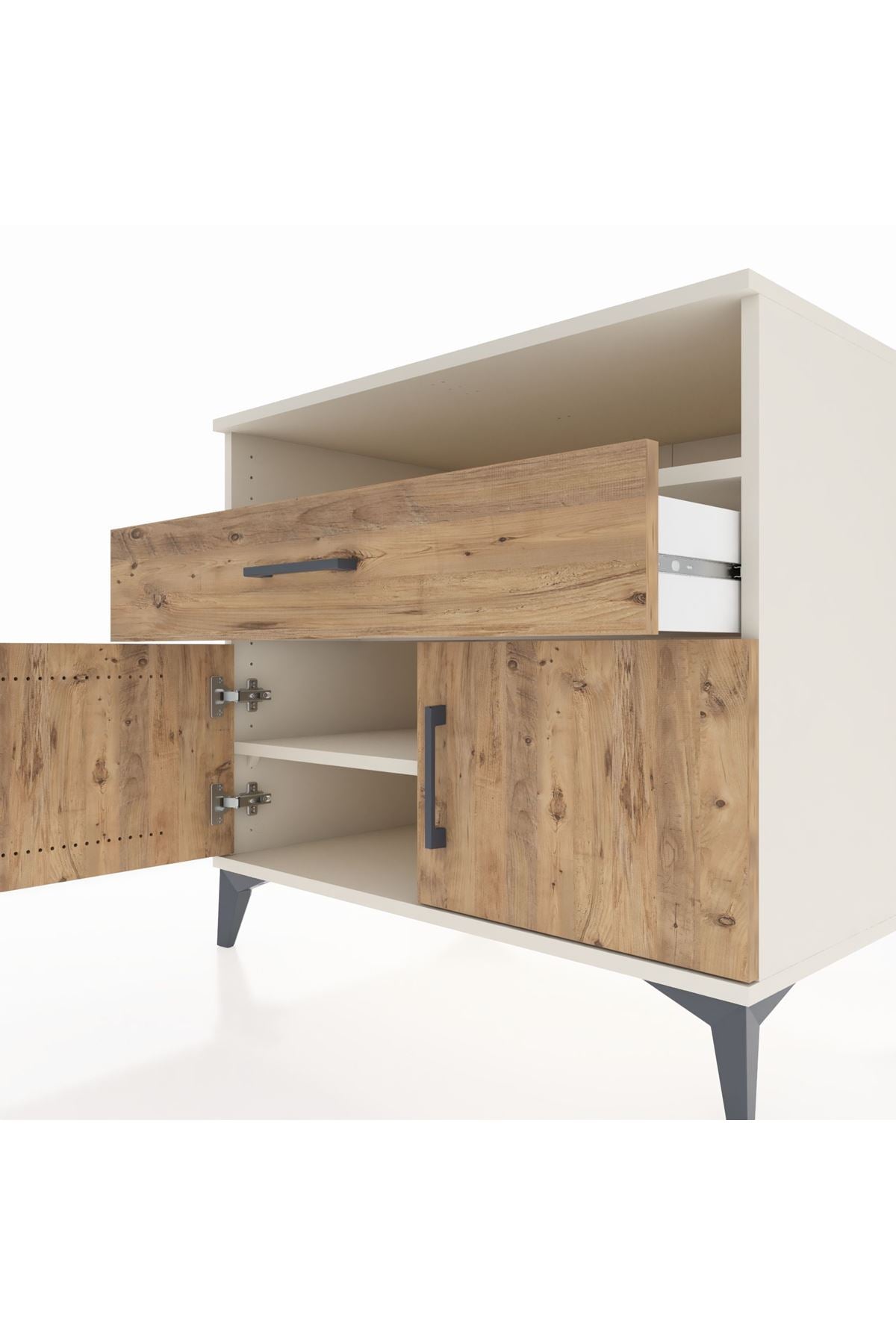 Kronos Şifonyer 2 Raflı Tek Çekmeceli 2 Kapaklı 88x59x80 Aytaşı-Çam