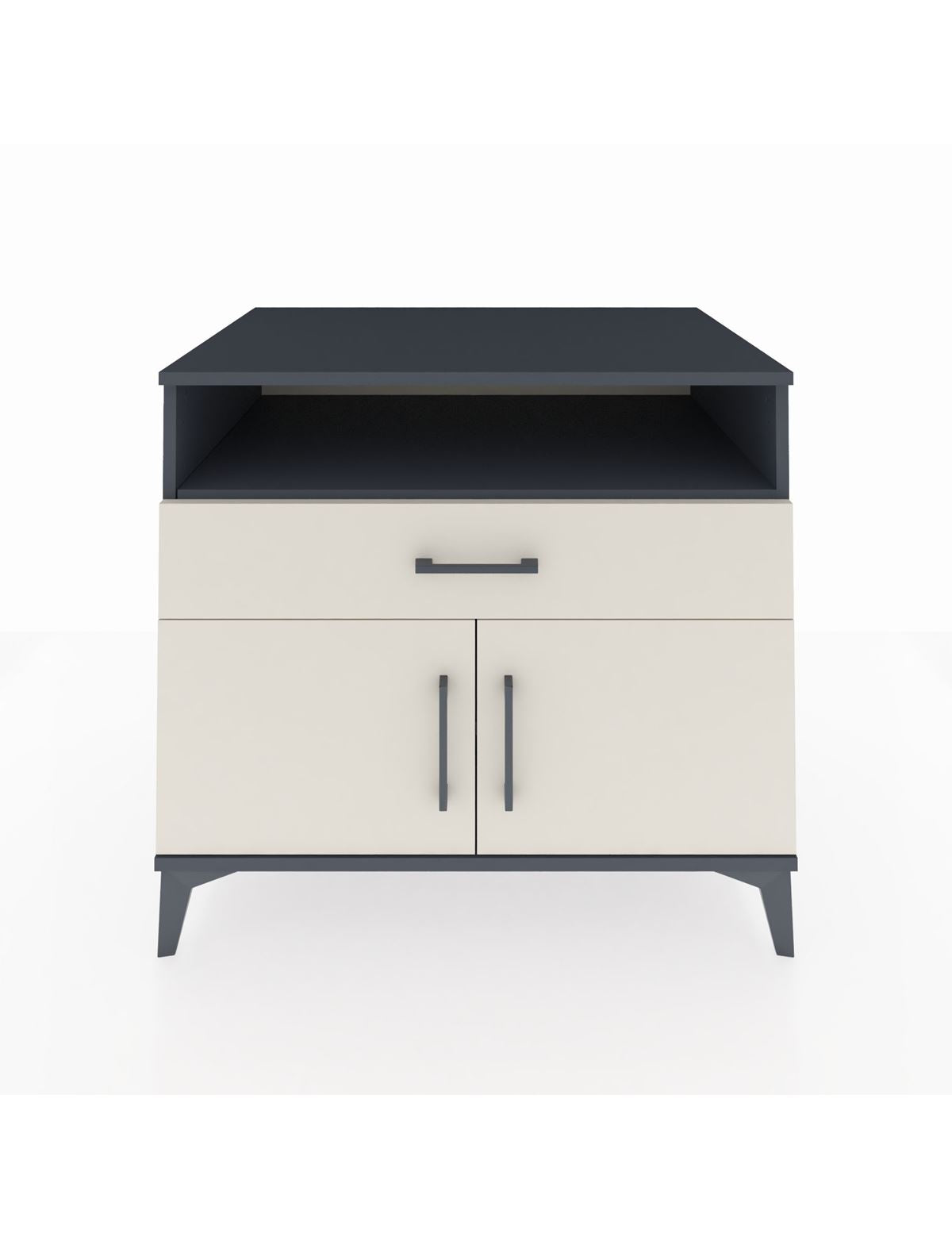 Kronos Şifonyer 2 Raflı Tek Çekmeceli 2 Kapaklı 88x59x80 Antrasit-Aytaşı