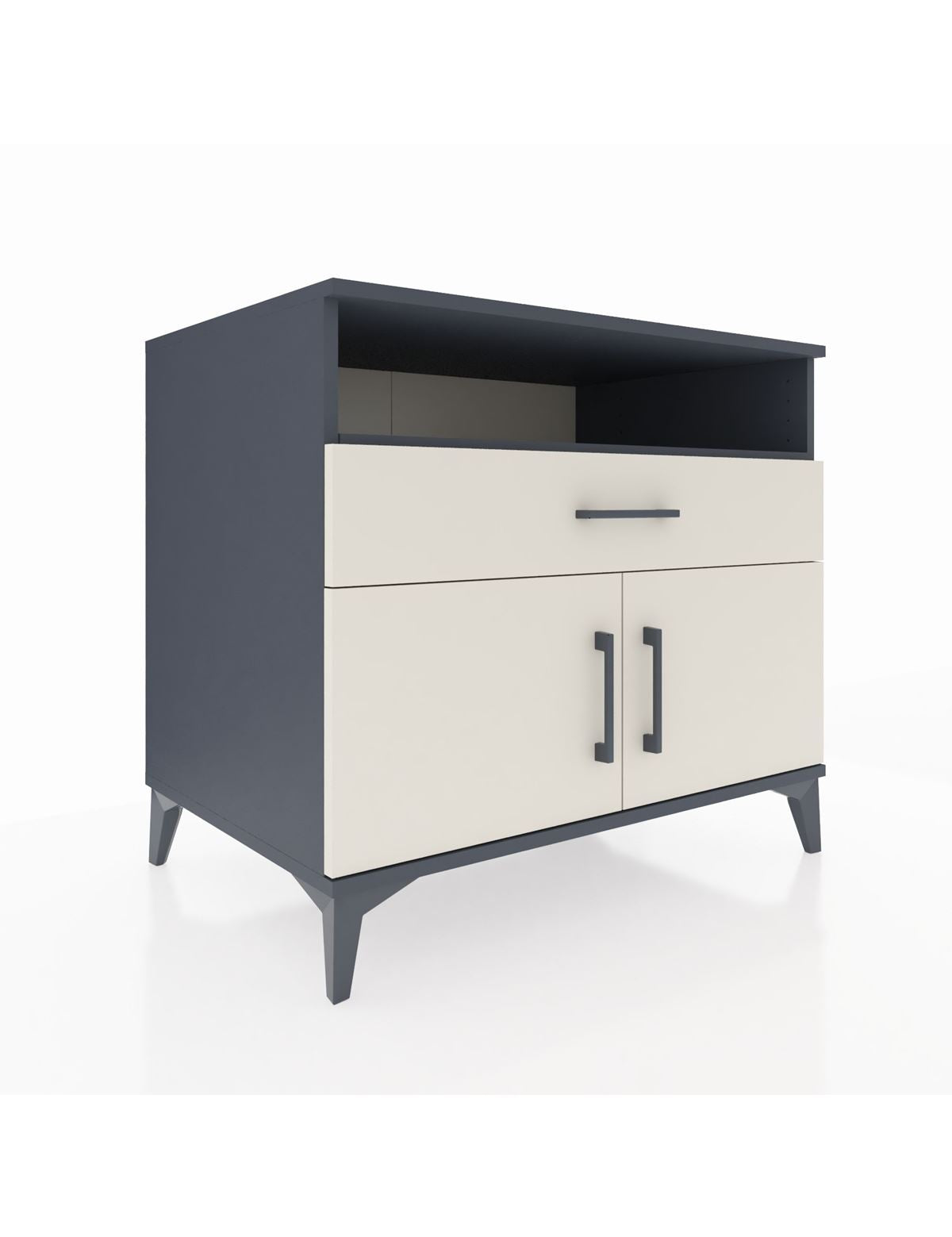 Kronos Şifonyer 2 Raflı Tek Çekmeceli 2 Kapaklı 88x59x80 Antrasit-Aytaşı