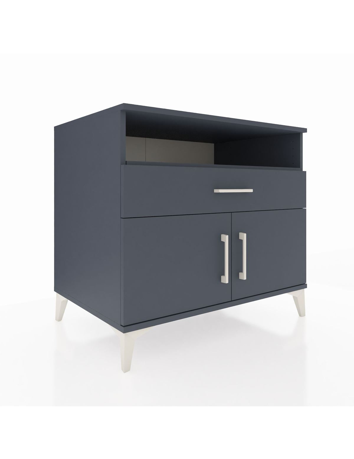 Kronos Şifonyer 2 Raflı Tek Çekmeceli 2 Kapaklı 88x59x80 Antrasit-Antrasit