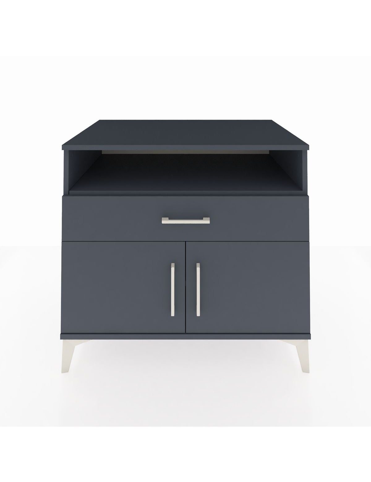 Kronos Şifonyer 2 Raflı Tek Çekmeceli 2 Kapaklı 88x59x80 Antrasit-Antrasit