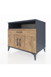 Kronos Şifonyer 2 Raflı Tek Çekmeceli 2 Kapaklı 88x59x80 Antrasit-Çam