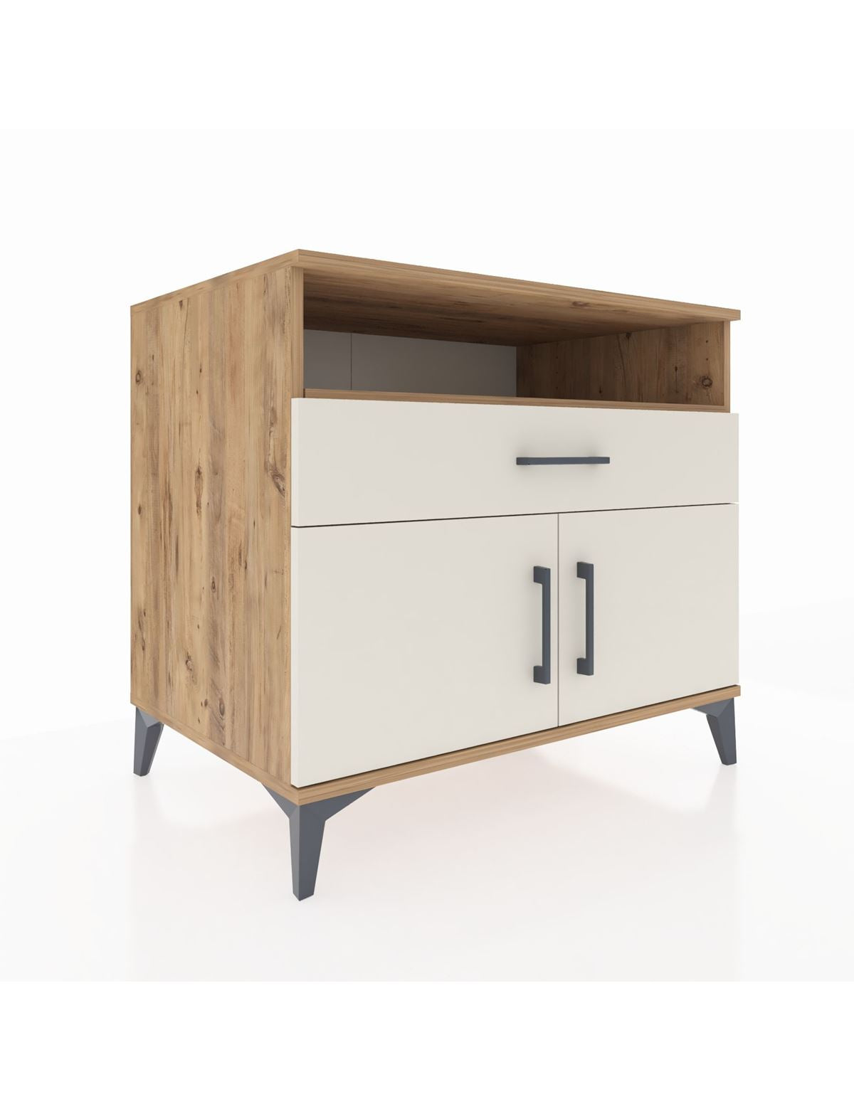 Kronos Şifonyer 2 Raflı Tek Çekmeceli 2 Kapaklı 88x59x80 Çam-Aytaşı