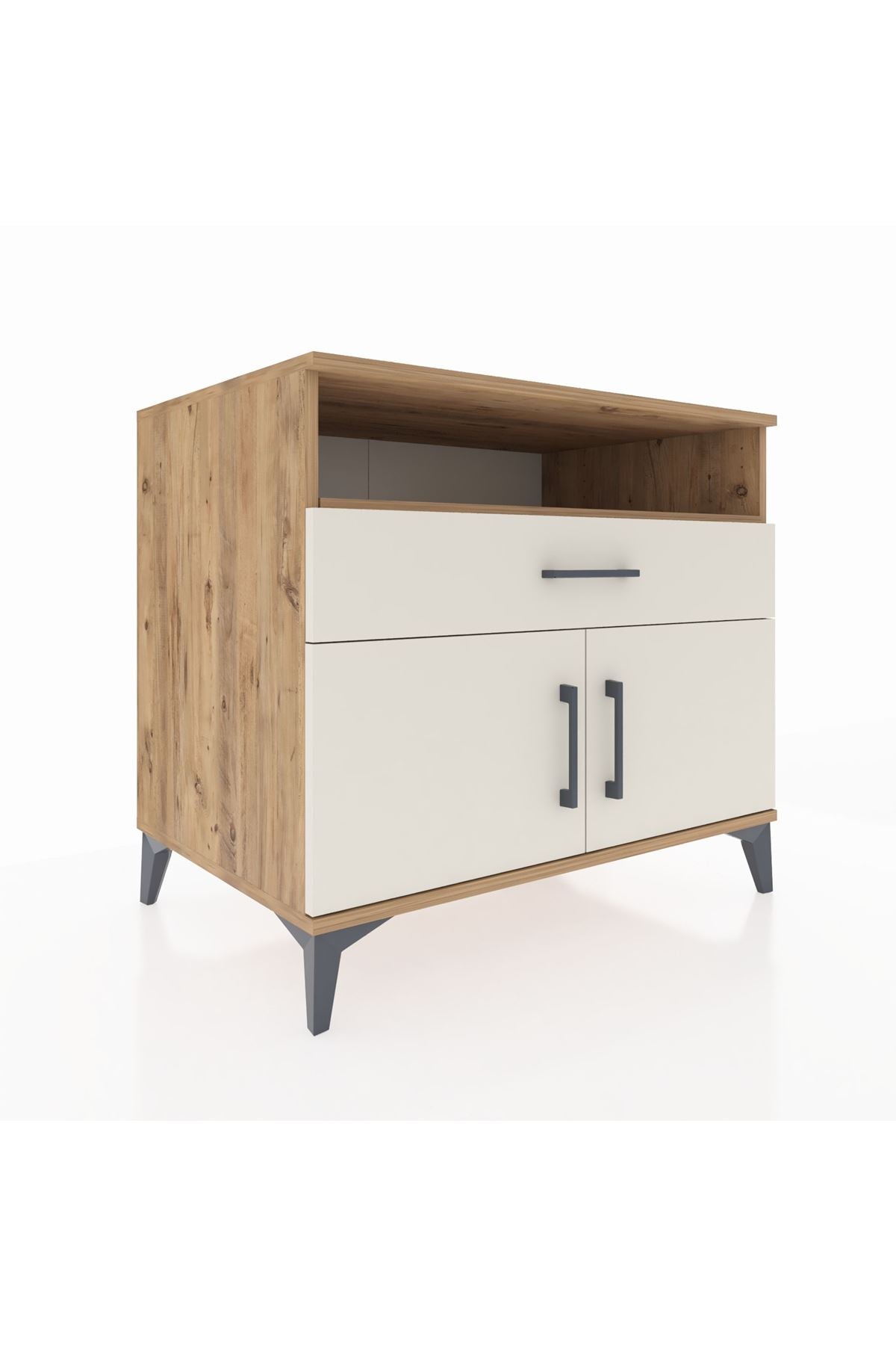 Kronos Şifonyer 2 Raflı Tek Çekmeceli 2 Kapaklı 88x59x80 Çam-Aytaşı