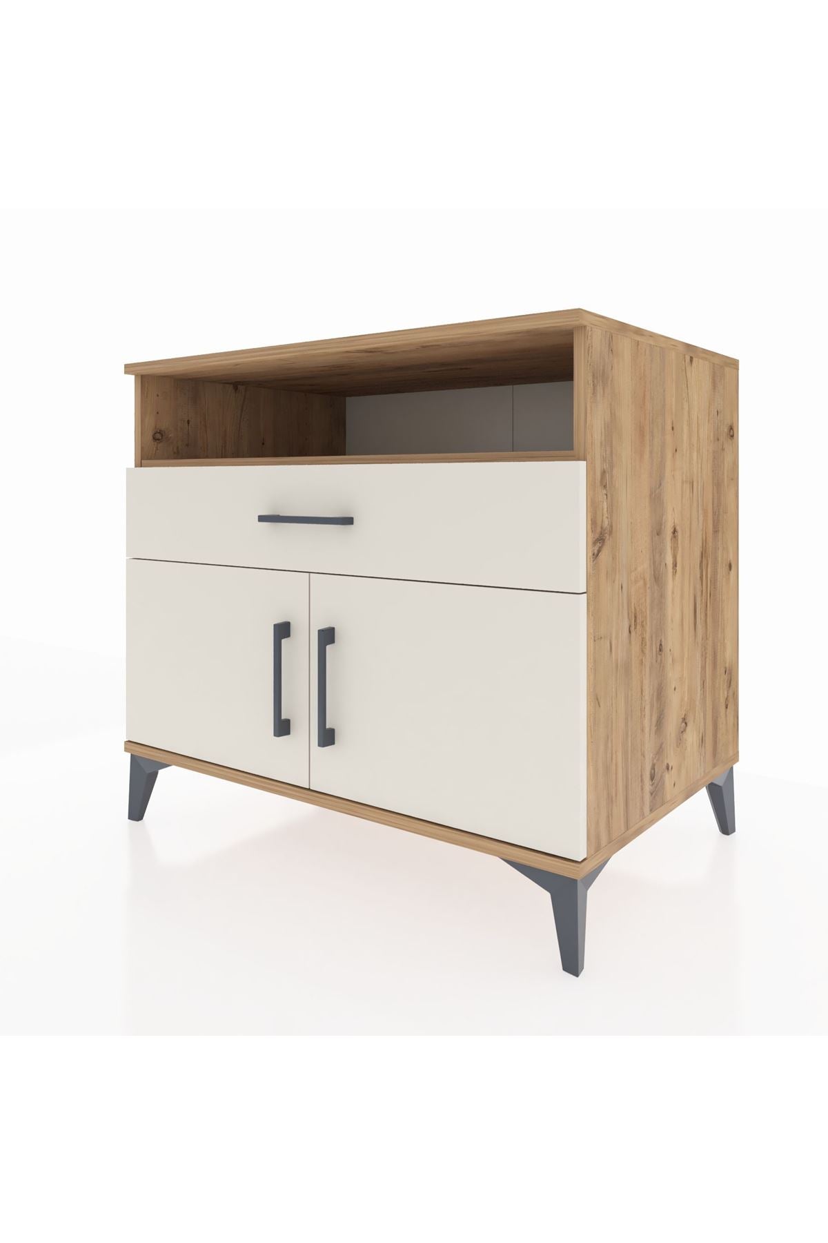 Kronos Şifonyer 2 Raflı Tek Çekmeceli 2 Kapaklı 88x59x80 Çam-Aytaşı