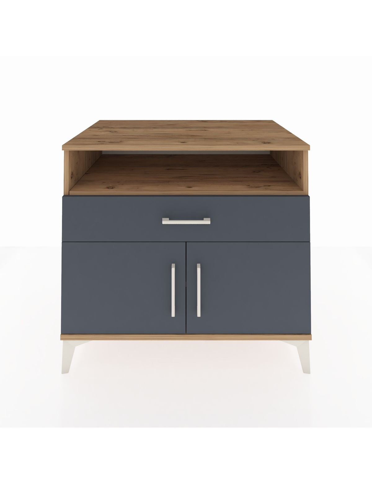 Kronos Şifonyer 2 Raflı Tek Çekmeceli 2 Kapaklı 88x59x80 Çam-Antrasit