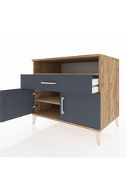 Kronos Şifonyer 2 Raflı Tek Çekmeceli 2 Kapaklı 88x59x80 Çam-Antrasit