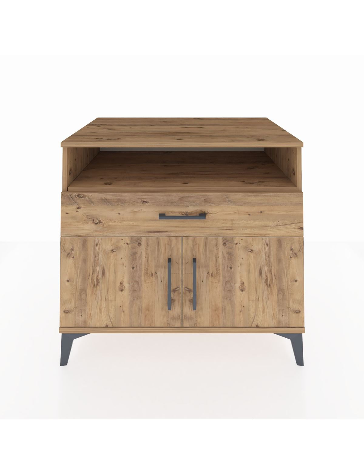 Kronos Şifonyer 2 Raflı Tek Çekmeceli 2 Kapaklı 88x59x80 Çam-Çam