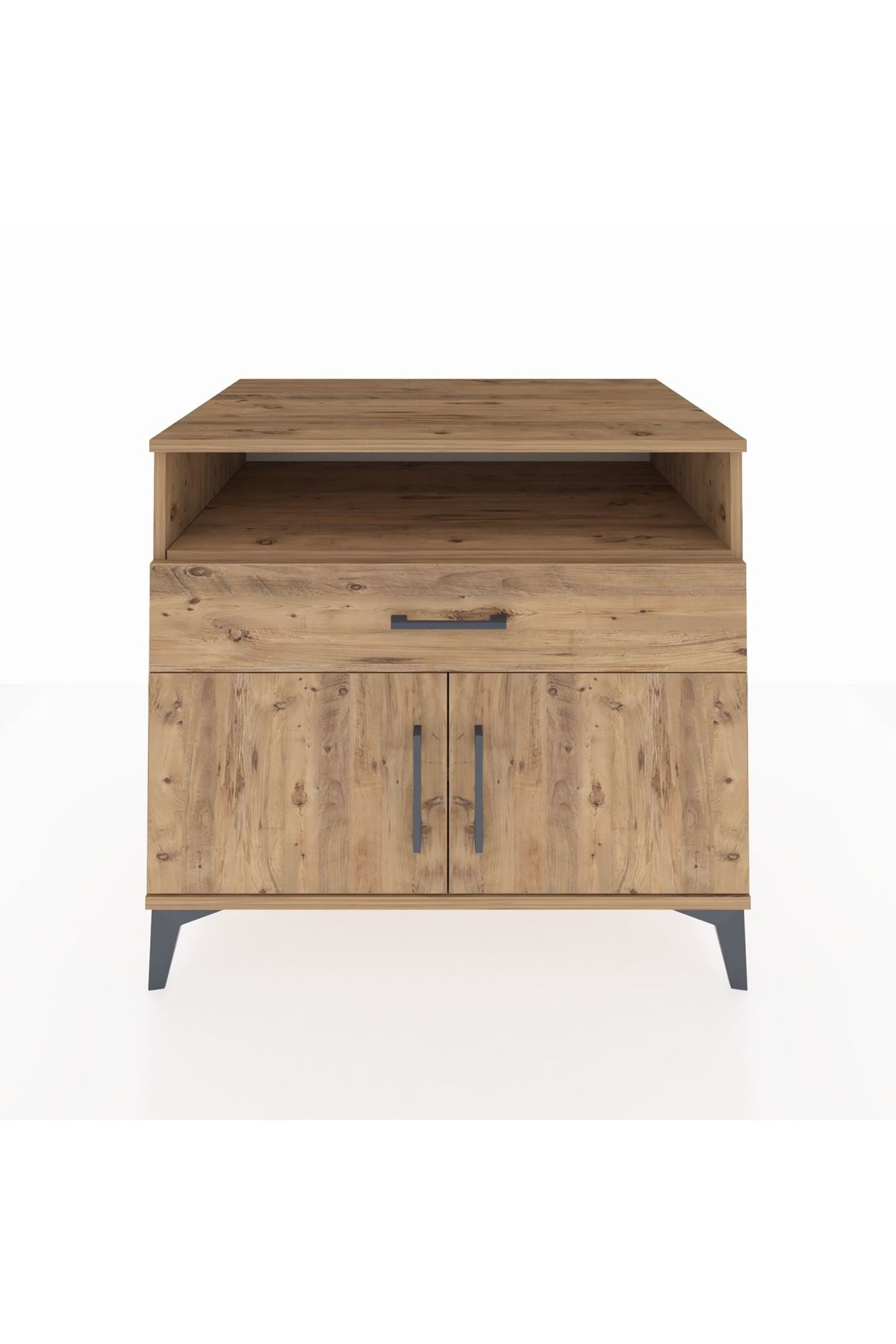 Kronos Şifonyer 2 Raflı Tek Çekmeceli 2 Kapaklı 88x59x80 Çam-Çam