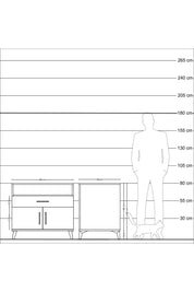 Kronos Şifonyer 2 Raflı Tek Çekmeceli 2 Kapaklı 88x59x80 Çam-Çam