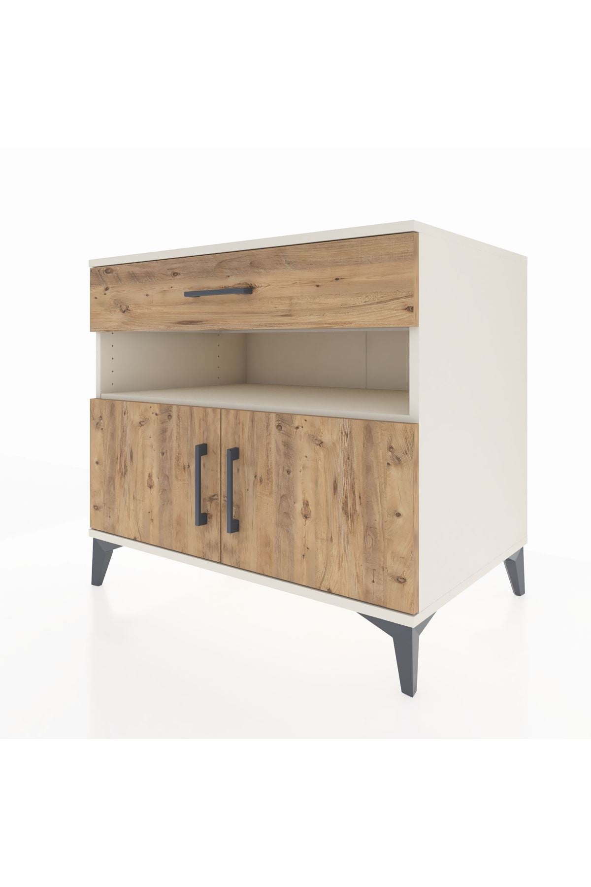 Kronos Şifonyer 2 Raflı Tek Çekmeceli 2 Kapaklı 88x59x80 Aytaşı-Çam