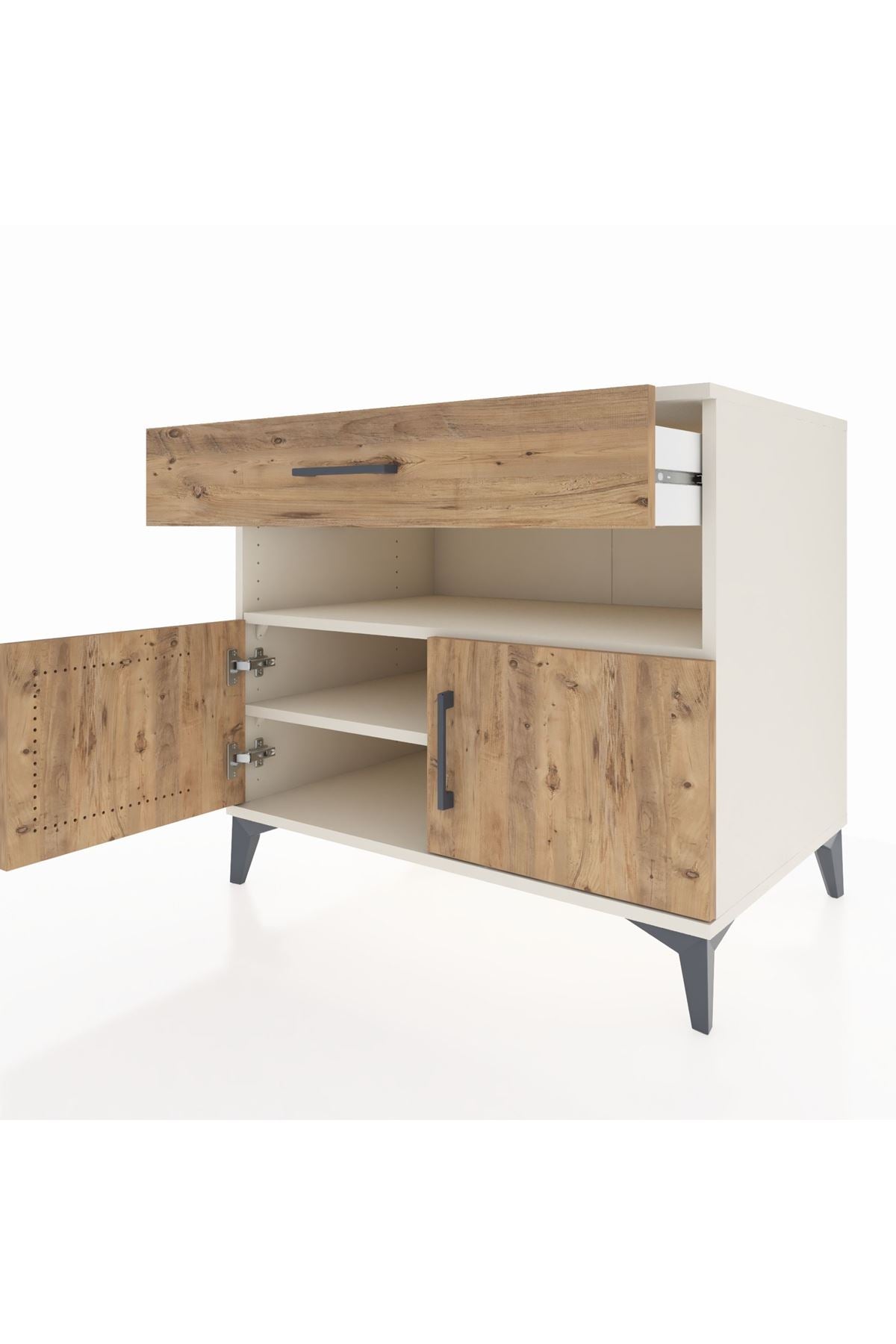 Kronos Şifonyer 2 Raflı Tek Çekmeceli 2 Kapaklı 88x59x80 Aytaşı-Çam