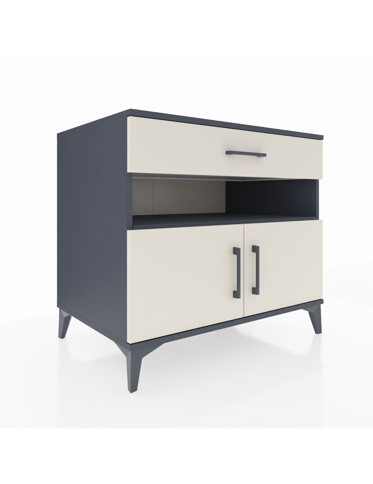 Kronos Şifonyer 2 Raflı Tek Çekmeceli 2 Kapaklı 88x59x80 Antrasit-Aytaşı