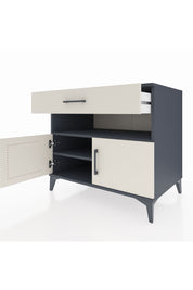 Kronos Şifonyer 2 Raflı Tek Çekmeceli 2 Kapaklı 88x59x80 Antrasit-Aytaşı