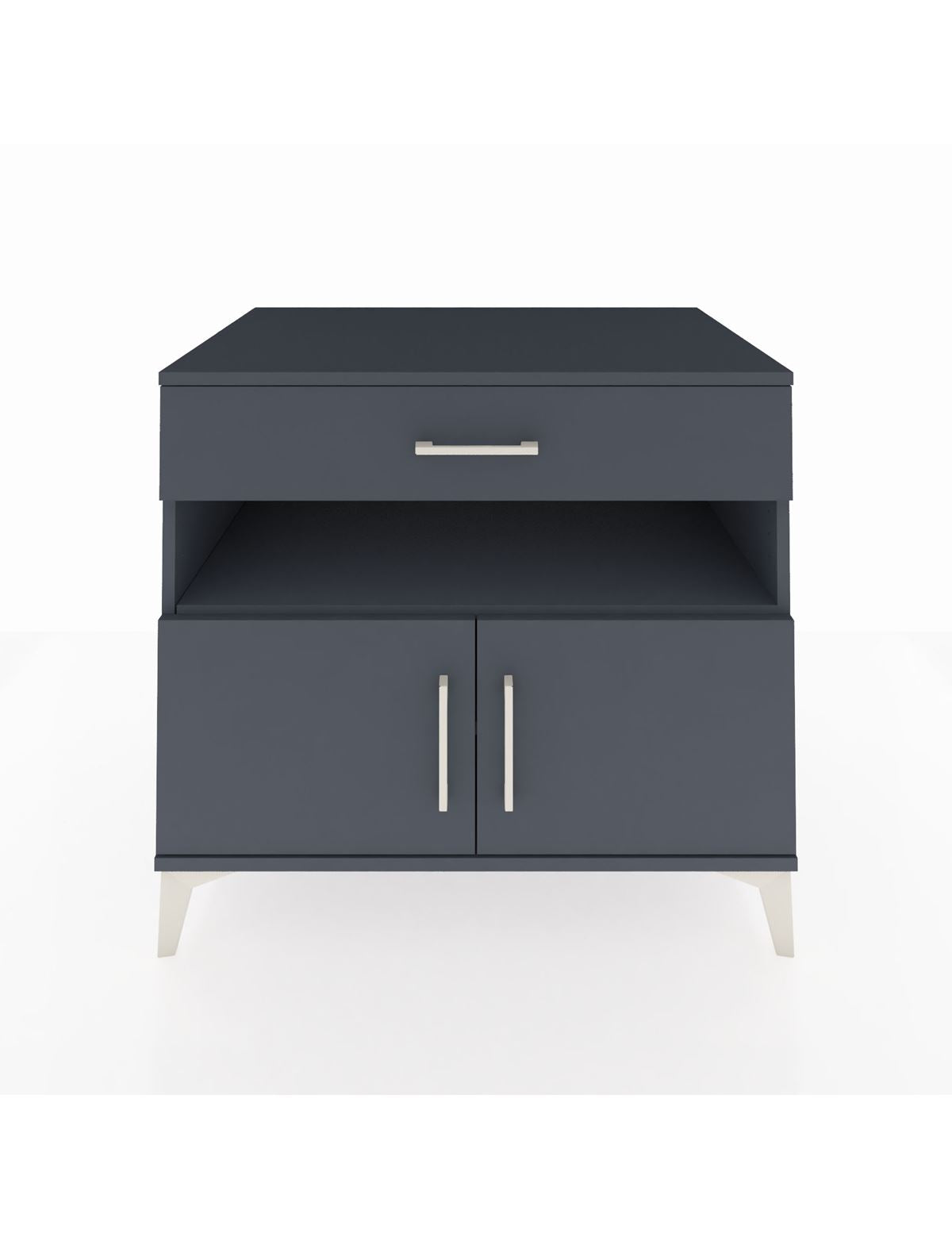 Kronos Şifonyer 2 Raflı Tek Çekmeceli 2 Kapaklı 88x59x80 Antrasit-Antrasit