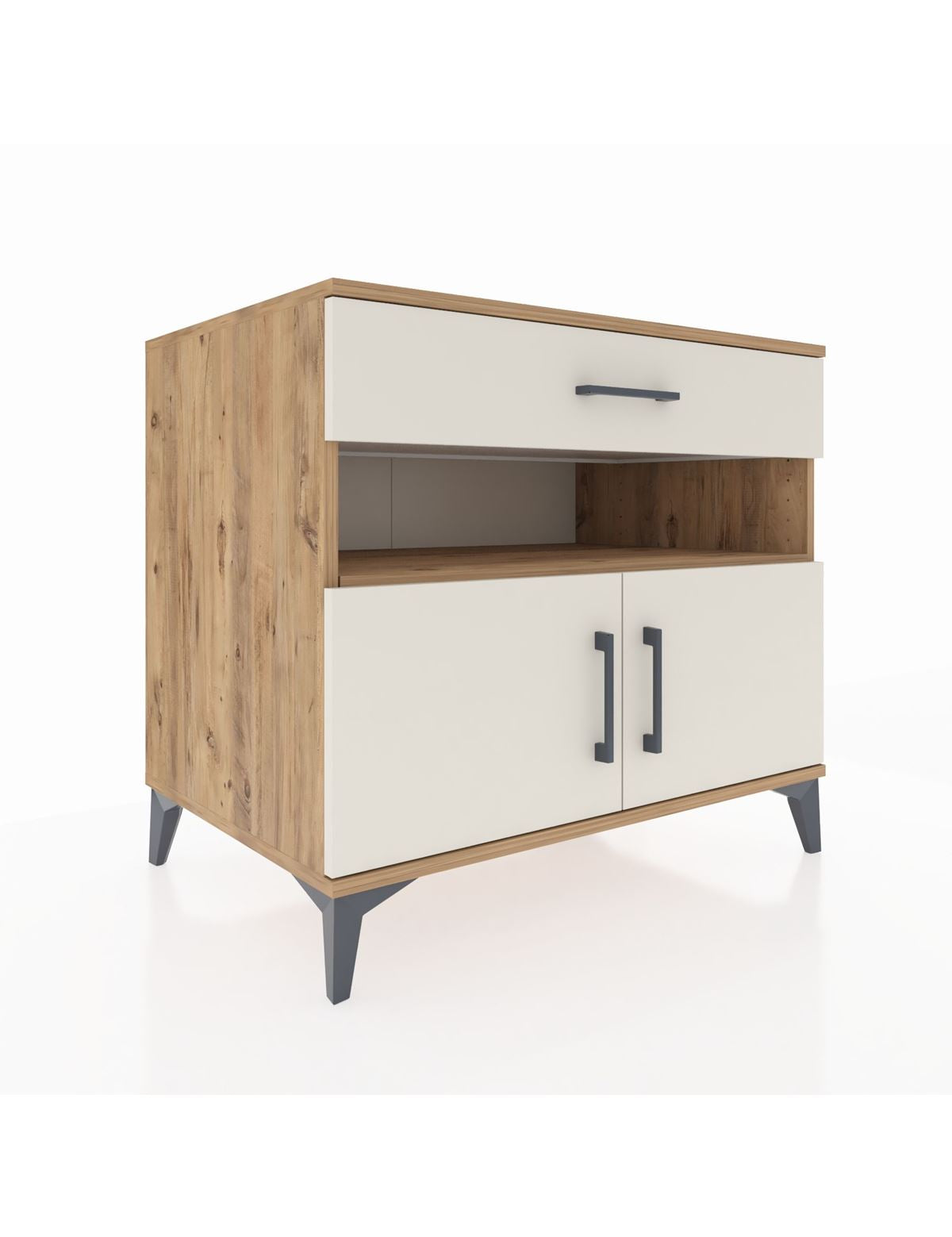 Kronos Şifonyer 2 Raflı Tek Çekmeceli 2 Kapaklı 88x59x80 Çam-Aytaşı