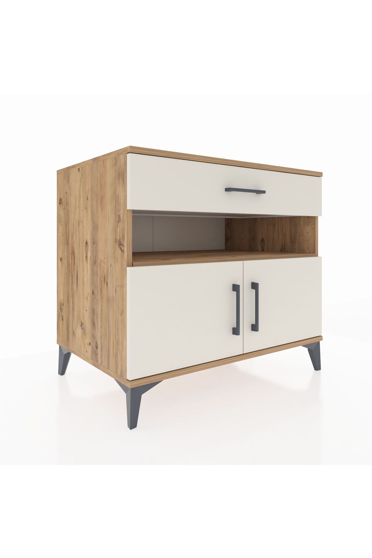 Kronos Şifonyer 2 Raflı Tek Çekmeceli 2 Kapaklı 88x59x80 Çam-Aytaşı