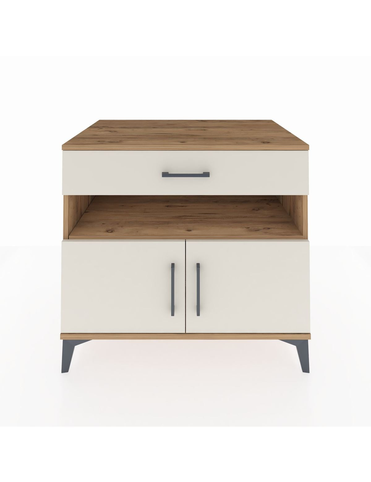 Kronos Şifonyer 2 Raflı Tek Çekmeceli 2 Kapaklı 88x59x80 Çam-Aytaşı