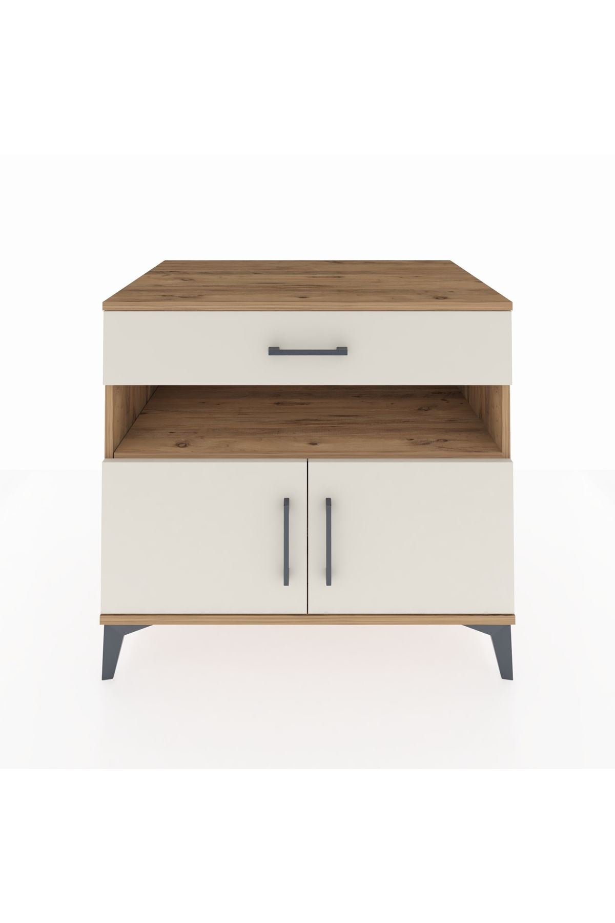 Kronos Şifonyer 2 Raflı Tek Çekmeceli 2 Kapaklı 88x59x80 Çam-Aytaşı