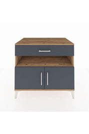 Kronos Şifonyer 2 Raflı Tek Çekmeceli 2 Kapaklı 88x59x80 Çam-Antrasit