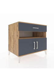 Kronos Şifonyer 2 Raflı Tek Çekmeceli 2 Kapaklı 88x59x80 Çam-Antrasit