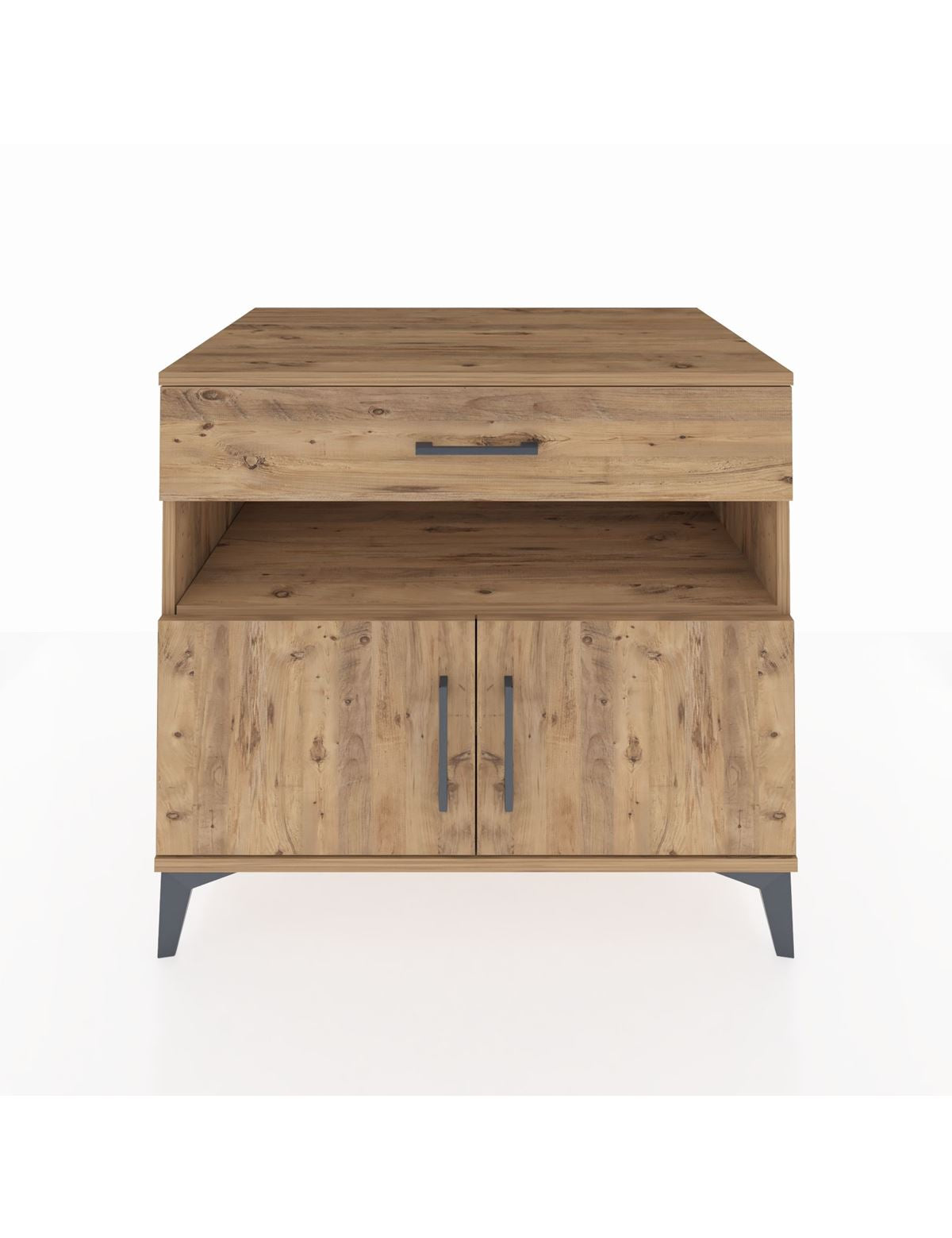 Kronos Şifonyer 2 Raflı Tek Çekmeceli 2 Kapaklı 88x59x80 Çam-Çam