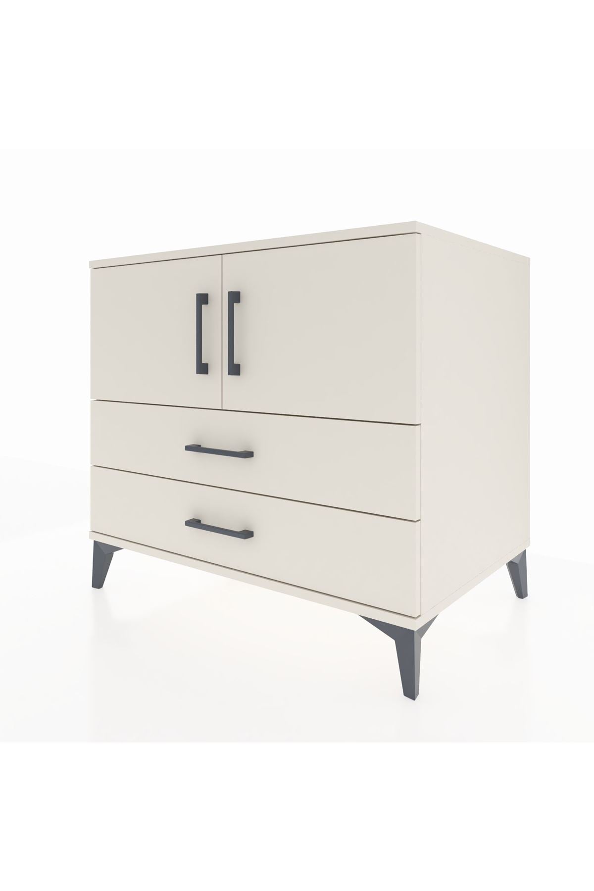 Kronos Şifonyer 2 Raflı 2 Çekmeceli 2 Kapaklı 88x59x80 Aytaşı-Aytaşı