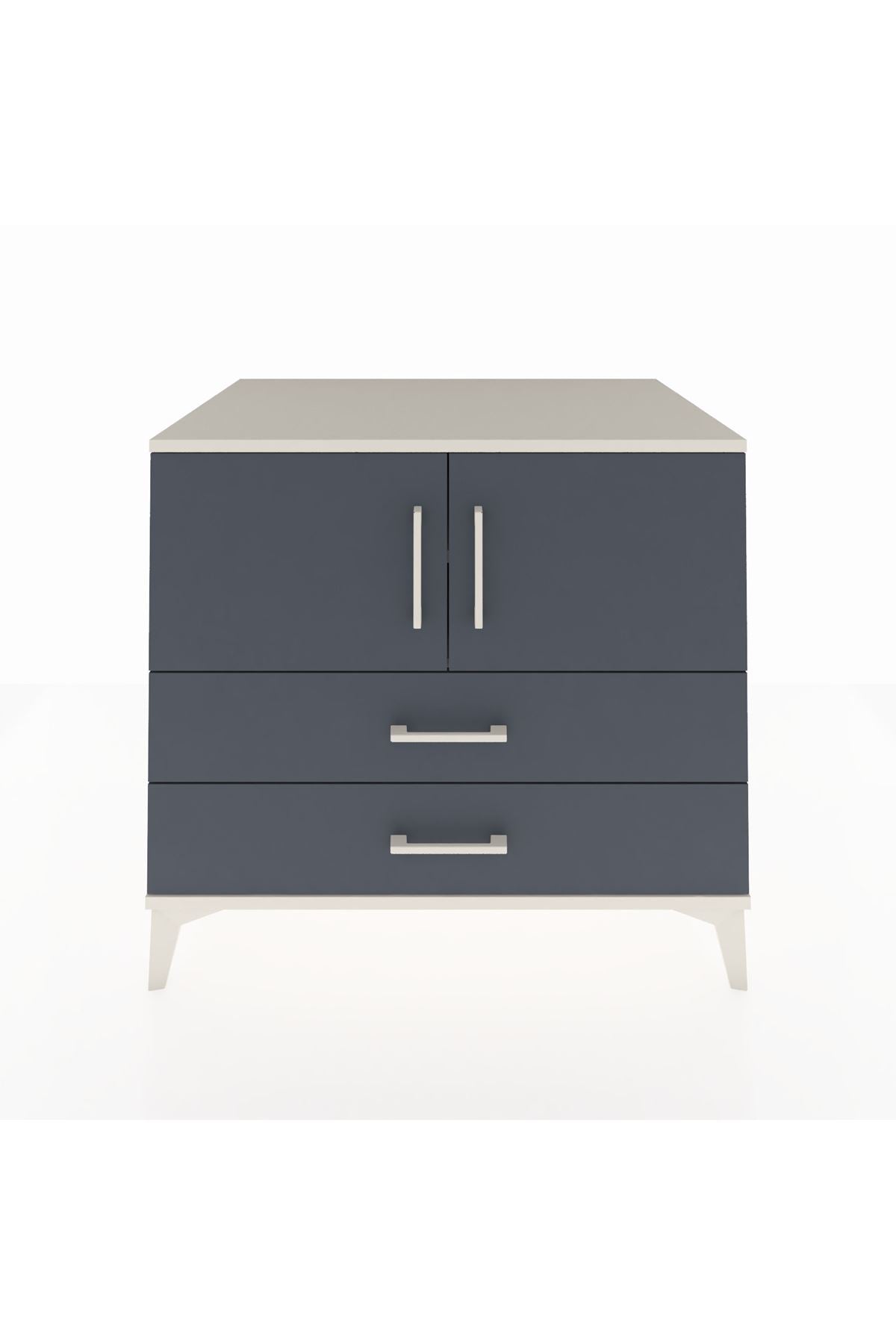 Kronos Şifonyer 2 Raflı 2 Çekmeceli 2 Kapaklı 88x59x80 Aytaşı-Antrasit