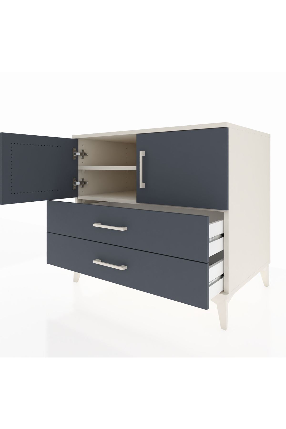 Kronos Şifonyer 2 Raflı 2 Çekmeceli 2 Kapaklı 88x59x80 Aytaşı-Antrasit