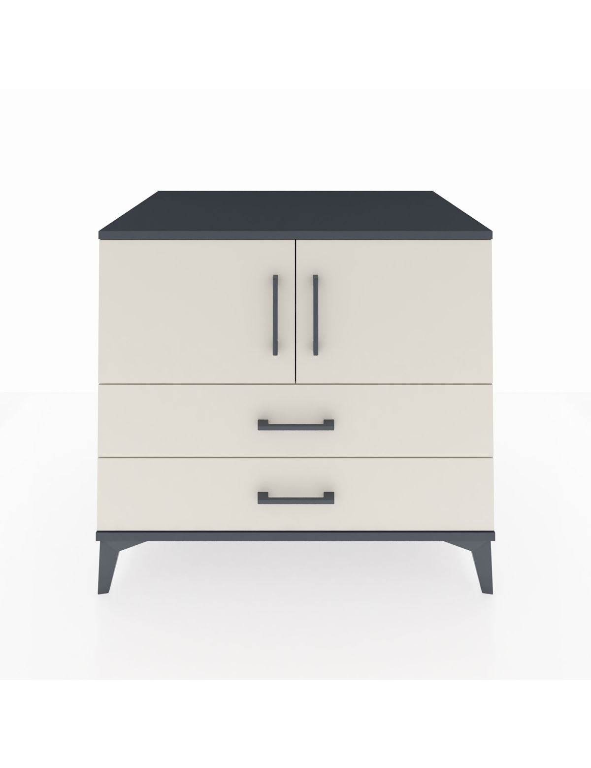 Kronos Şifonyer 2 Raflı 2 Çekmeceli 2 Kapaklı 88x59x80 Antrasit-Aytaşı