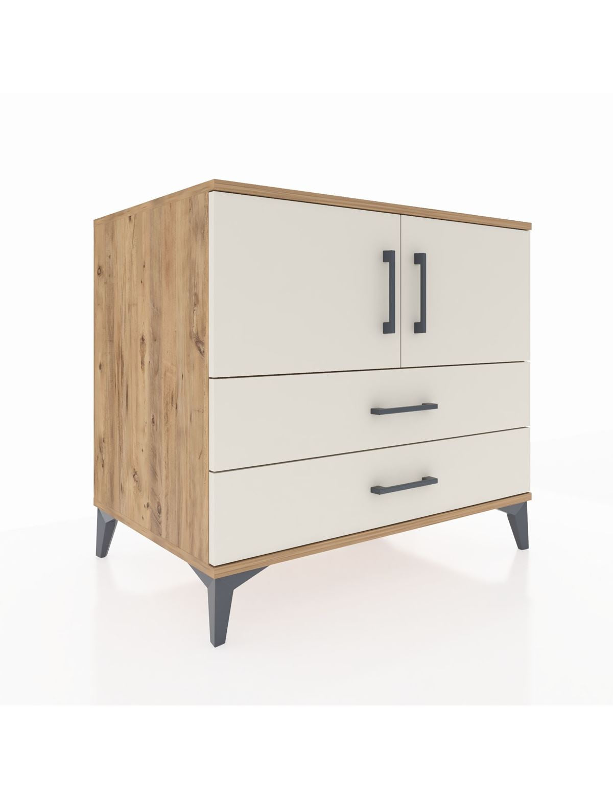 Kronos Şifonyer 2 Raflı 2 Çekmeceli 2 Kapaklı 88x59x80 Çam-Aytaşı