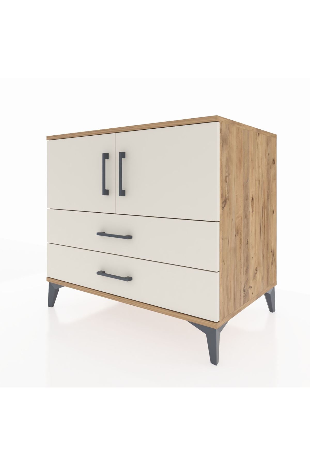 Kronos Şifonyer 2 Raflı 2 Çekmeceli 2 Kapaklı 88x59x80 Çam-Aytaşı