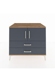 Kronos Şifonyer 2 Raflı 2 Çekmeceli 2 Kapaklı 88x59x80 Çam-Antrasit