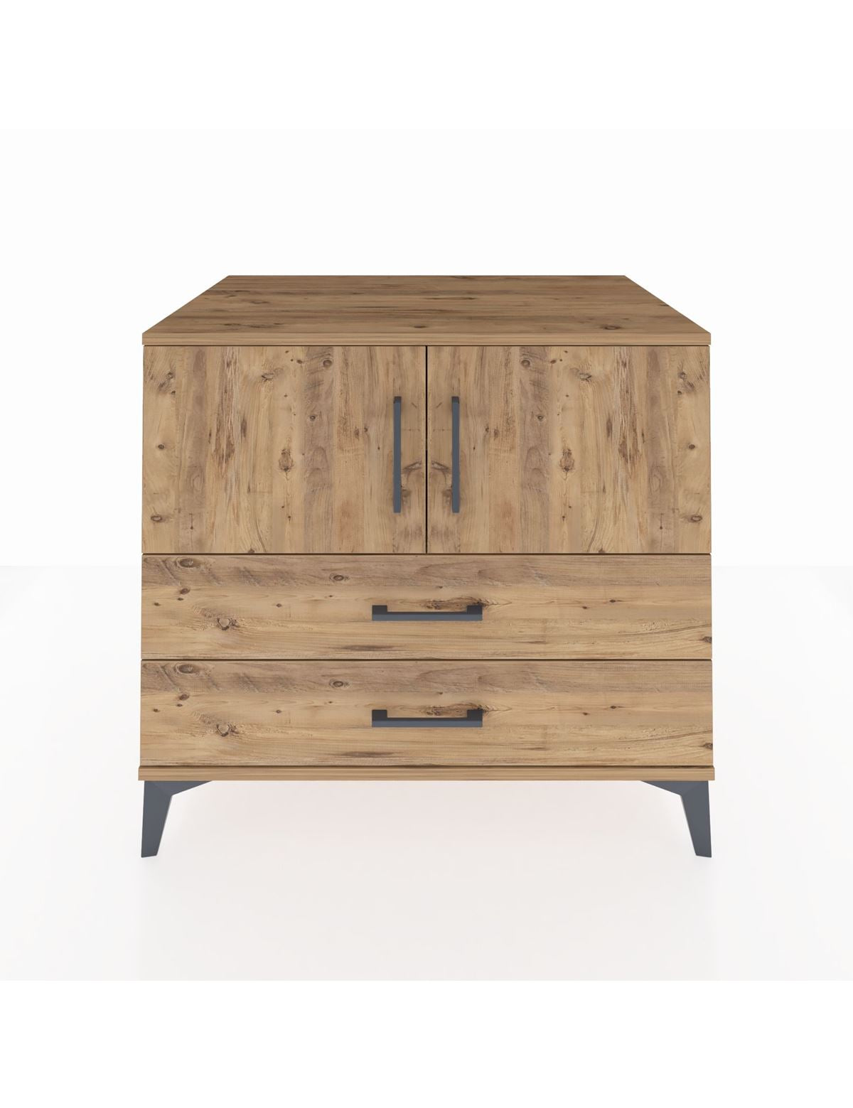 Kronos Şifonyer 2 Raflı 2 Çekmeceli 2 Kapaklı 88x59x80 Çam-Çam