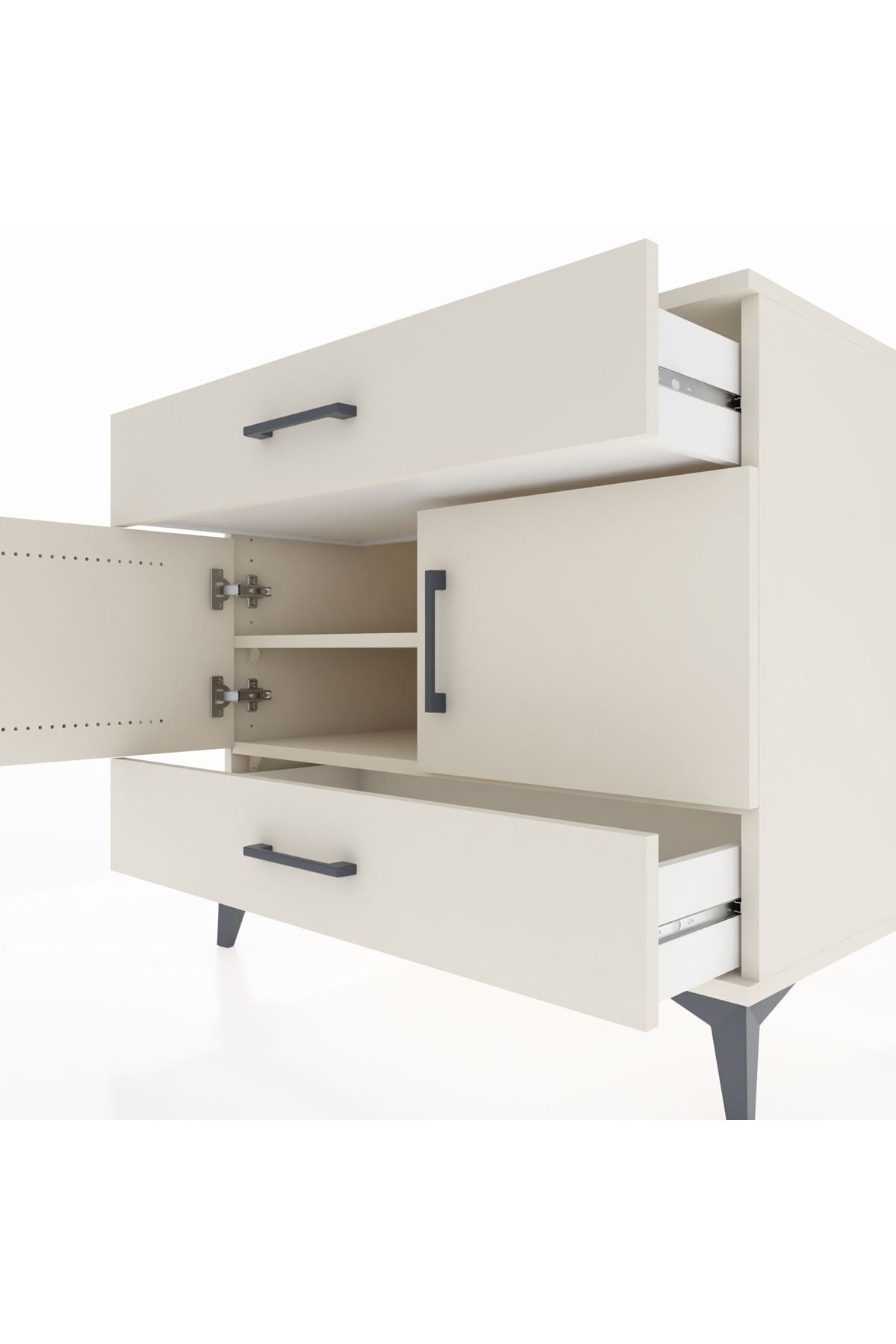 Kronos Şifonyer 2 Raflı 2 Çekmeceli 2 Kapaklı 88x59x80 Aytaşı-Aytaşı