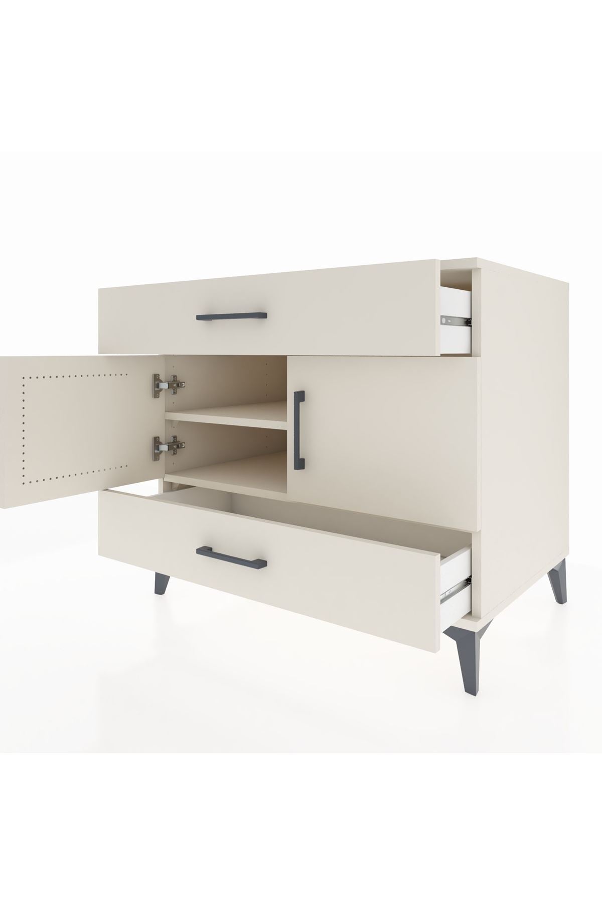 Kronos Şifonyer 2 Raflı 2 Çekmeceli 2 Kapaklı 88x59x80 Aytaşı-Aytaşı