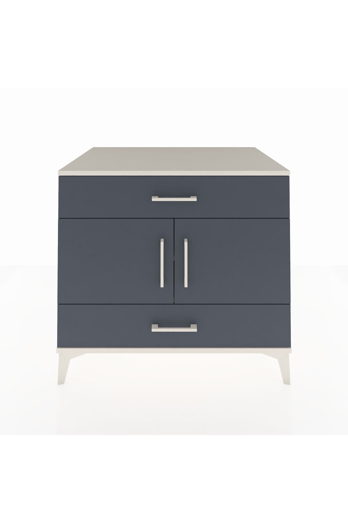 Kronos Şifonyer 2 Raflı 2 Çekmeceli 2 Kapaklı 88x59x80 Aytaşı-Antrasit