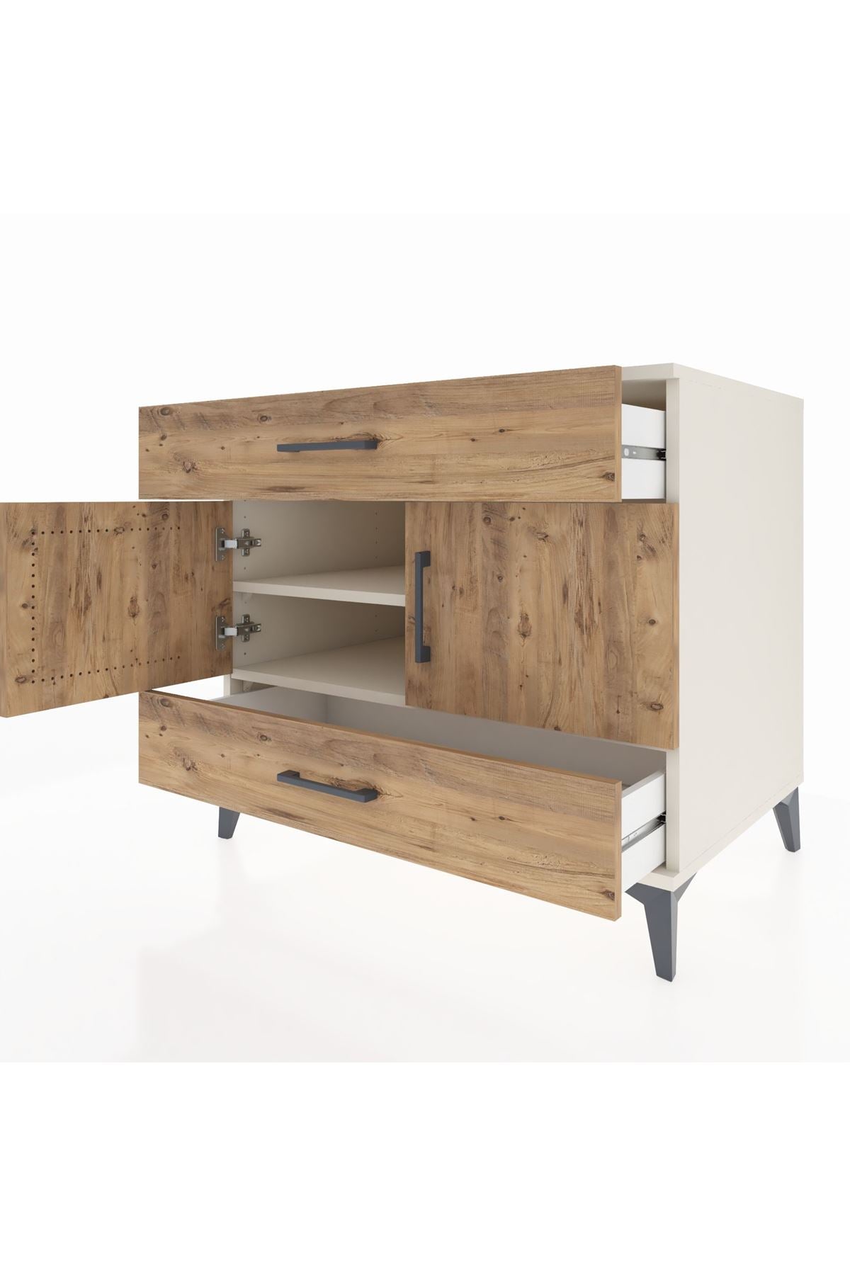 Kronos Şifonyer 2 Raflı 2 Çekmeceli 2 Kapaklı 88x59x80 Aytaşı-Çam