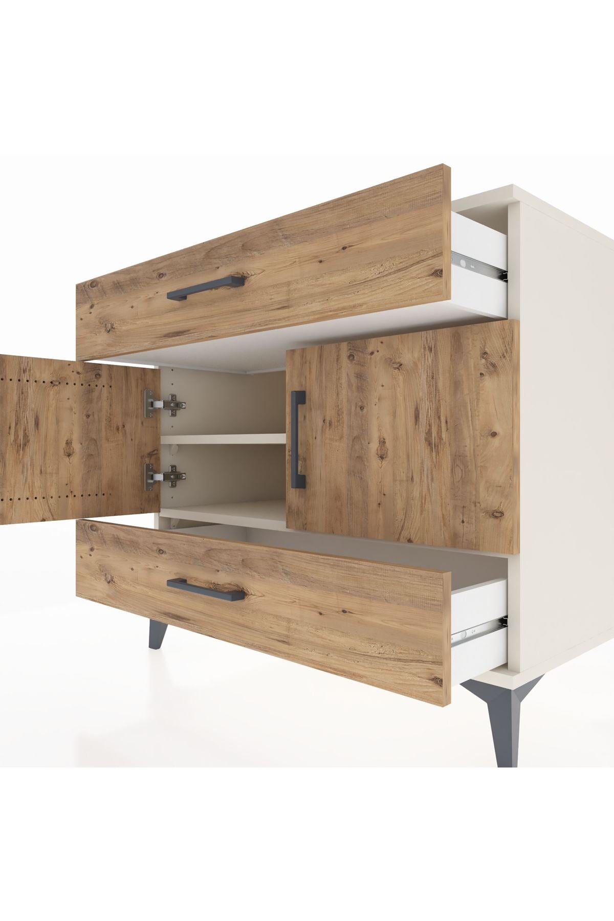 Kronos Şifonyer 2 Raflı 2 Çekmeceli 2 Kapaklı 88x59x80 Aytaşı-Çam