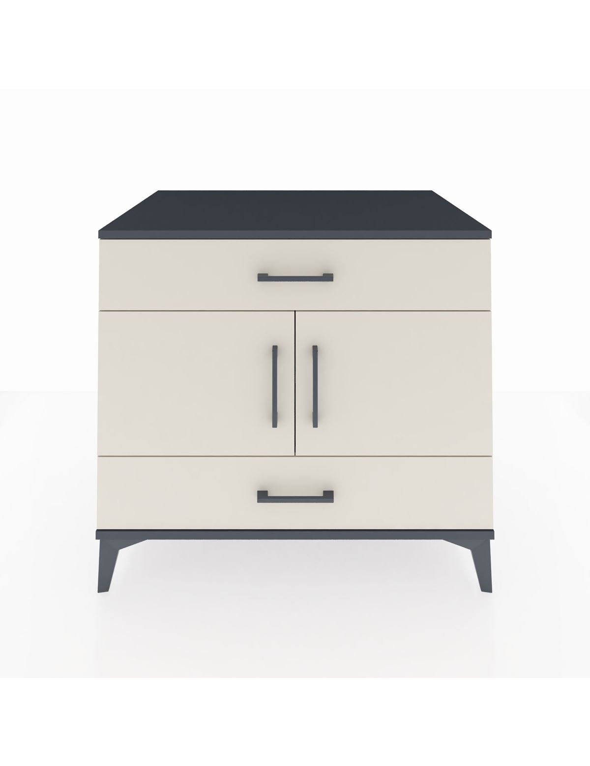 Kronos Şifonyer 2 Raflı 2 Çekmeceli 2 Kapaklı 88x59x80 Antrasit-Aytaşı