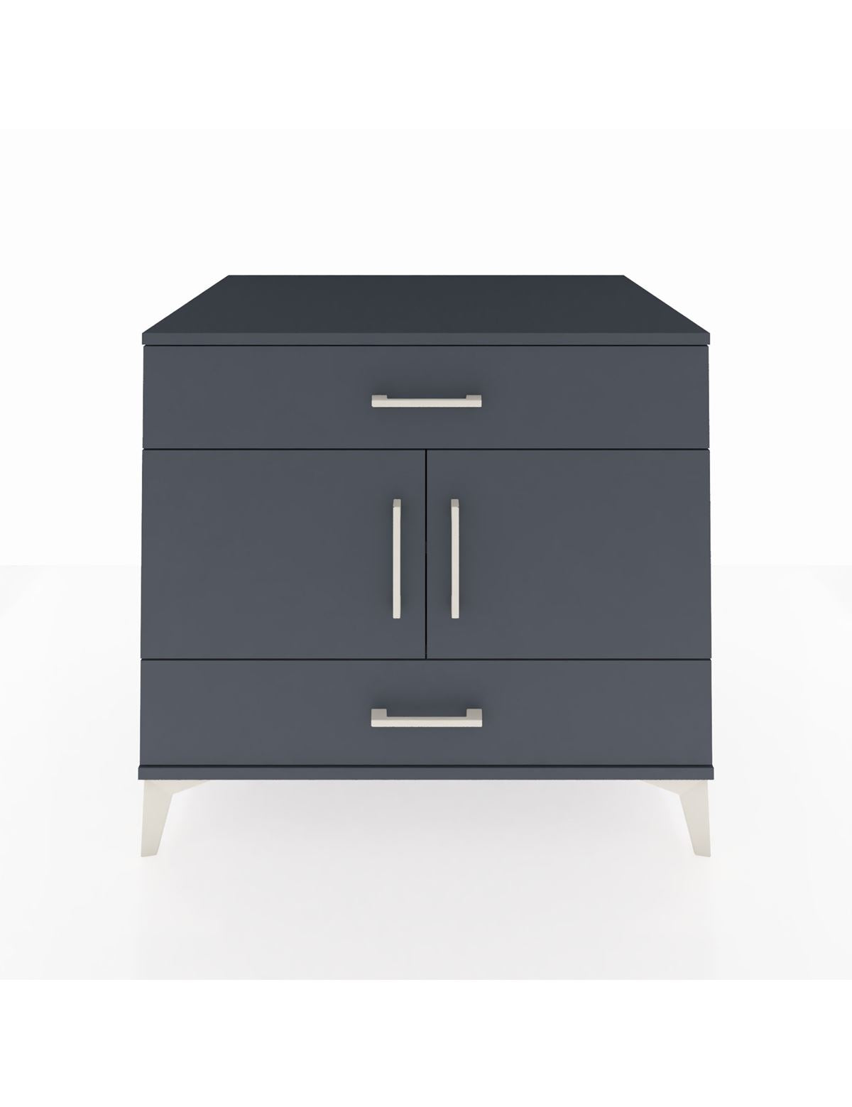 Kronos Şifonyer 2 Raflı 2 Çekmeceli 2 Kapaklı 88x59x80 Antrasit-Antrasit