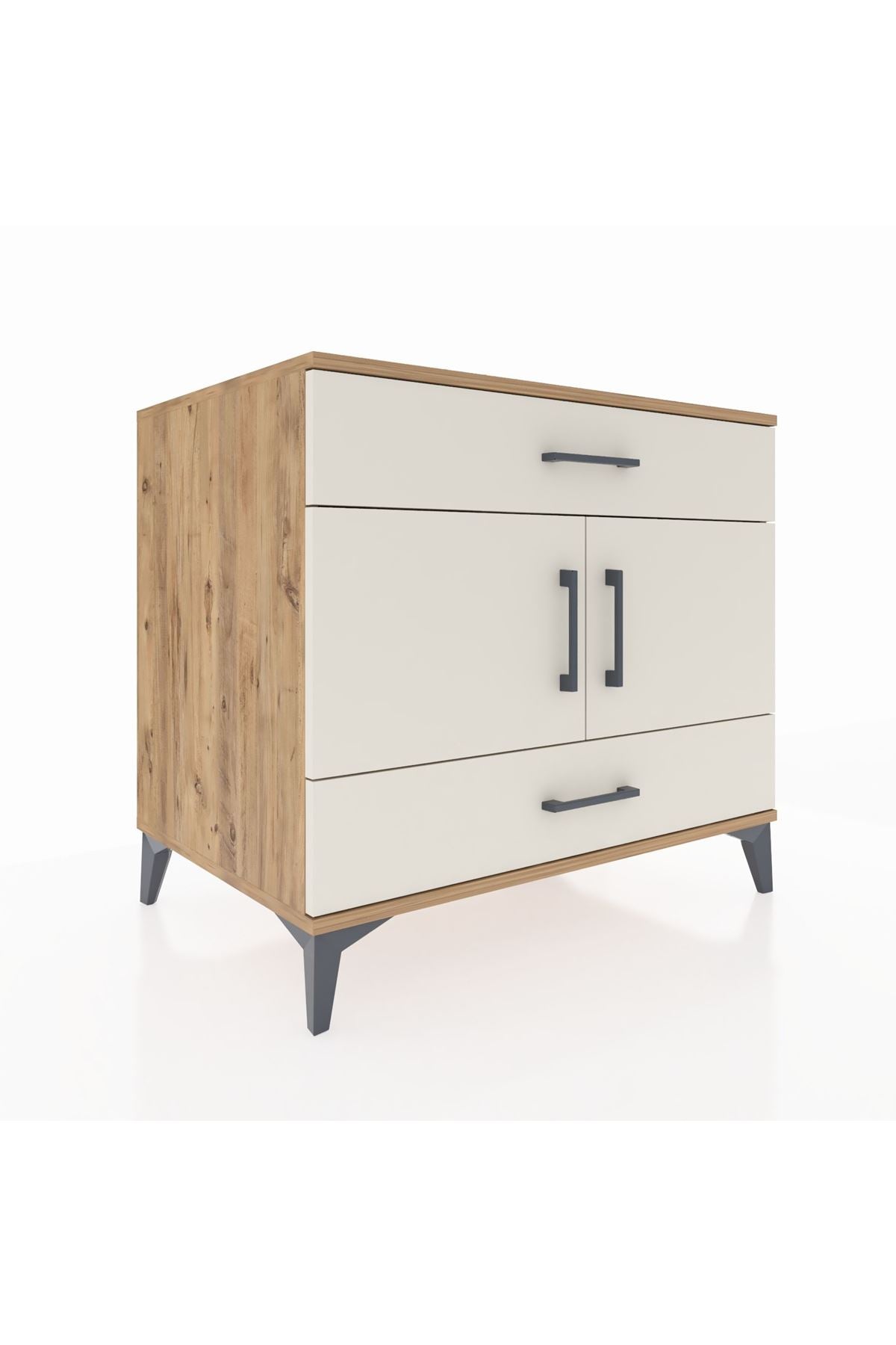 Kronos Şifonyer 2 Raflı 2 Çekmeceli 2 Kapaklı 88x59x80 Çam-Aytaşı