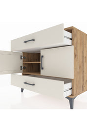 Kronos Şifonyer 2 Raflı 2 Çekmeceli 2 Kapaklı 88x59x80 Çam-Aytaşı